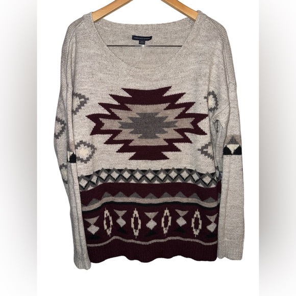 American Eagle Outfitters Size Medium Wool Blend Native American Aztec Sweater - Picture 3 of 9